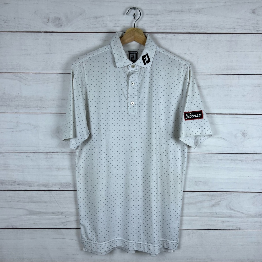 FootJoy White Polka Dot Polo Shirt